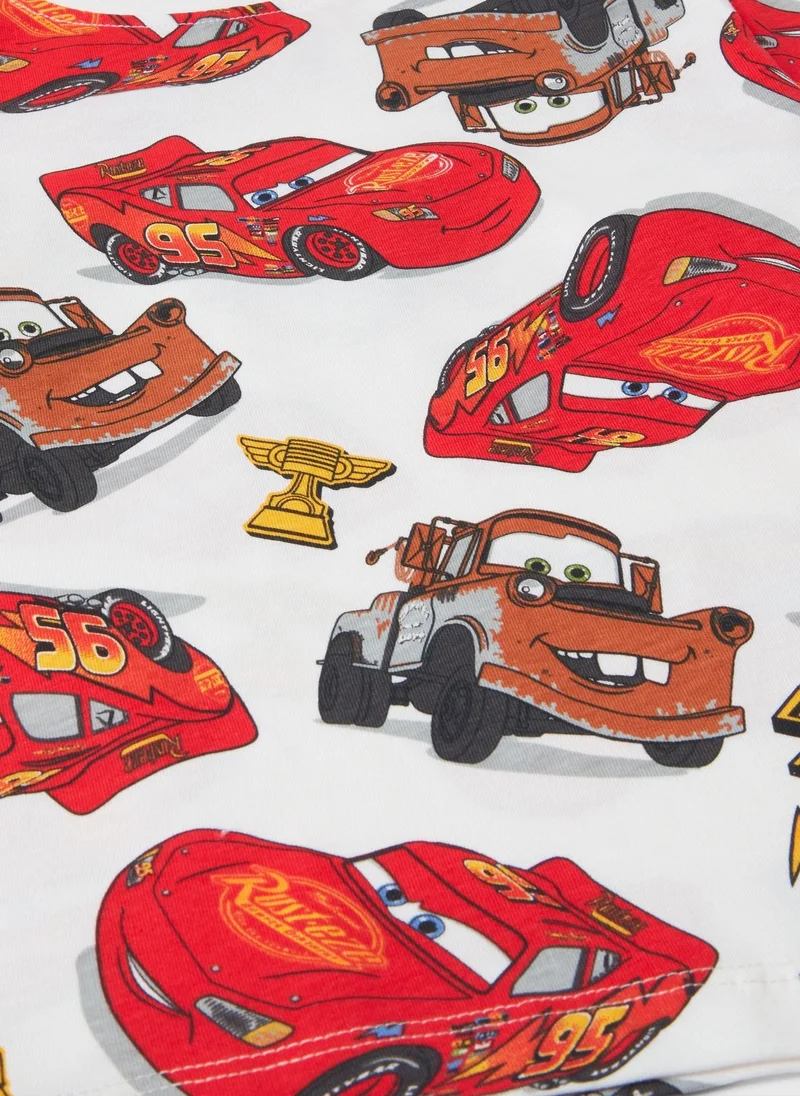 Matalan 2 Pack Cars Boys Cream Long Pyjama Set